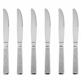 May Flower Stainless Steel Dinner Knife Set (6 pcs) with Diamond Pattern Grip Handle – Premium Cutlery 20 cm - Al Kabayel Discount CentreMay Flower Stainless Steel Dinner Knife Set (6 pcs) with Diamond Pattern Grip Handle – Premium Cutlery 20 cmSpatulas And SpoonsMAY FLOWERAl Kabayel Discount Centre