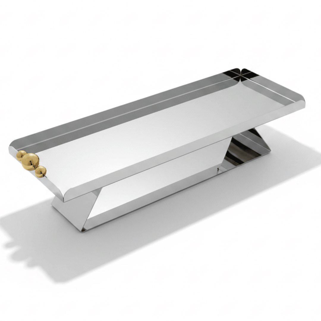 May Flower Stainless Steel Rectangle Silver Serving Tray | 50×15cm | - Al Kabayel Discount CentreMay Flower Stainless Steel Rectangle Silver Serving Tray | 50×15cm |Serving TraysMAY FLOWERAl Kabayel Discount Centre