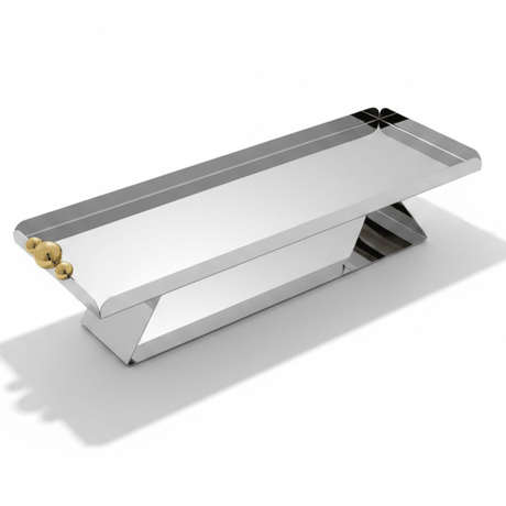 May Flower Stainless Steel Rectangle Silver Serving Tray | 50×15cm | - Al Kabayel Discount CentreMay Flower Stainless Steel Rectangle Silver Serving Tray | 50×15cm |Serving TraysMAY FLOWERAl Kabayel Discount Centre