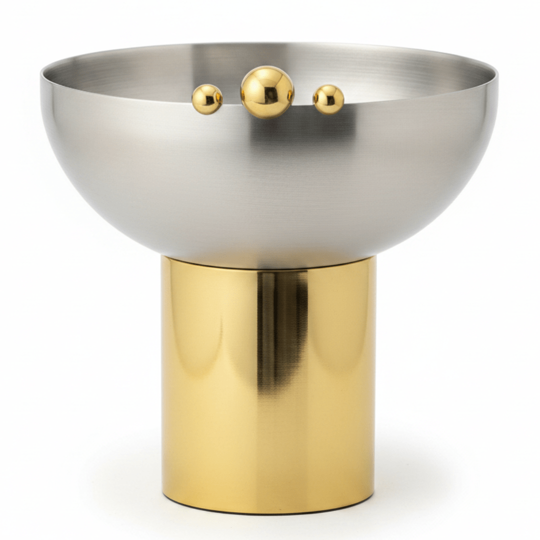 May Flower Stainless Steel Silver & Gold Candy Bowl – 25cm - Al Kabayel Discount CentreMay Flower Stainless Steel Silver & Gold Candy Bowl – 25cmBowlsMAY FLOWERAl Kabayel Discount Centre