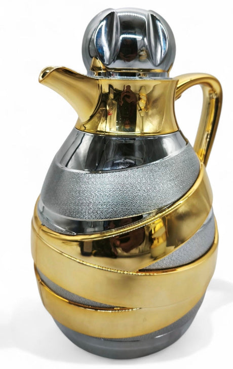 May Flower Vacuum Flask 1Ltr Silver&Gold - Al Kabayel Discount CentreMay Flower Vacuum Flask 1Ltr Silver&GoldThermosMAY FLOWERAl Kabayel Discount Centre