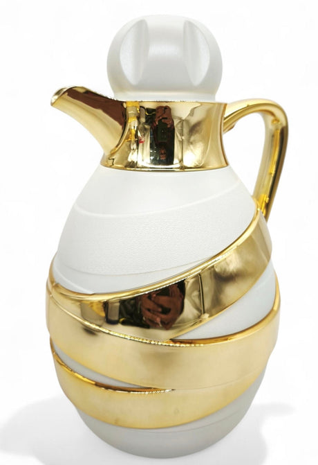 May Flower Vacuum Flask 1Ltr White&Gold - Al Kabayel Discount CentreMay Flower Vacuum Flask 1Ltr White&GoldThermosMAY FLOWERAl Kabayel Discount Centre