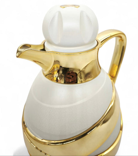 May Flower Vacuum Flask 1Ltr White&Gold - Al Kabayel Discount CentreMay Flower Vacuum Flask 1Ltr White&GoldThermosMAY FLOWERAl Kabayel Discount Centre