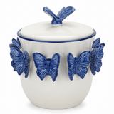 May Flower White Ceramic Candy Pot with Blue Butterfly Design Decorative Storage Jar 20cm - Al Kabayel Discount CentreMay Flower White Ceramic Candy Pot with Blue Butterfly Design Decorative Storage Jar 20cmJars & Food SaversMAY FLOWERAl Kabayel Discount Centre