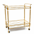 MayFlower 2-Tier Gold Metal & Glass Serving Trolley | Luxury Cart with Diamond Lattice Shelf & Caster Wheels | 70×65×40 cm | - Al Kabayel Discount CentreMayFlower 2-Tier Gold Metal & Glass Serving Trolley | Luxury Cart with Diamond Lattice Shelf & Caster Wheels | 70×65×40 cm |Organizers & AccessoriesMAYFLOWERAl Kabayel Discount Centre