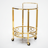 MayFlower 2-Tier Round Gold Metal & Glass Serving Trolley | Cart with Geometric Diamond Design &amp; Swivel Caster Wheels | 67×48 cm | Luxury Home &amp; Majlis Decor - Al Kabayel Discount CentreMayFlower 2-Tier Round Gold Metal & Glass Serving Trolley | Cart with Geometric Diamond Design &amp; Swivel Caster Wheels | 67×48 cm | Luxury Home &amp; Majlis DecorOrganizers & AccessoriesMAYFLOWERAl Kabayel Discount Centre