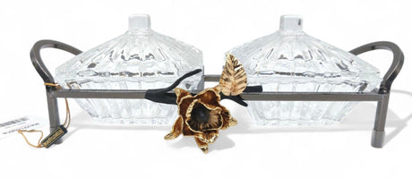 Mayflower 2Pcs Glass Candy Pot With Lid With Chrome Stand - Al Kabayel Discount CentreMayflower 2Pcs Glass Candy Pot With Lid With Chrome StandBowlsMAYFLOWERAl Kabayel Discount Centre