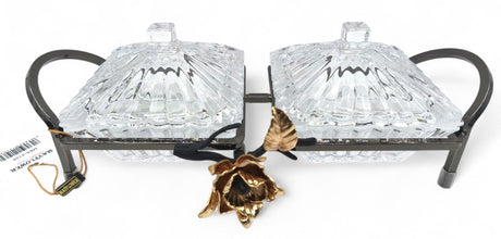 Mayflower 2Pcs Glass Candy Pot With Lid With Chrome Stand - Al Kabayel Discount CentreMayflower 2Pcs Glass Candy Pot With Lid With Chrome StandBowlsMAYFLOWERAl Kabayel Discount Centre