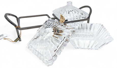 Mayflower 2Pcs Glass Candy Pot With Lid With Chrome Stand - Al Kabayel Discount CentreMayflower 2Pcs Glass Candy Pot With Lid With Chrome StandBowlsMAYFLOWERAl Kabayel Discount Centre