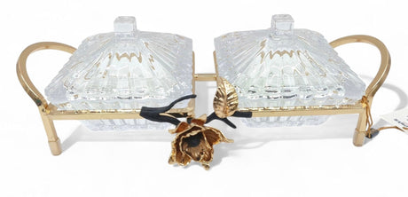 Mayflower 2Pcs Glass Candy Pot With Lid With Golden Stand - Al Kabayel Discount CentreMayflower 2Pcs Glass Candy Pot With Lid With Golden StandBowlsMAYFLOWERAl Kabayel Discount Centre