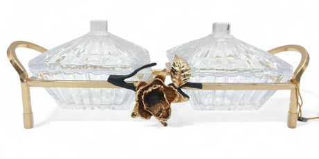 Mayflower 2Pcs Glass Candy Pot With Lid With Golden Stand - Al Kabayel Discount CentreMayflower 2Pcs Glass Candy Pot With Lid With Golden StandBowlsMAYFLOWERAl Kabayel Discount Centre