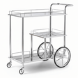 MayFlower 3-Tier Silver Chrome Metal & Clear Glass Serving Trolley Bar Cart | Rolling Hospitality Cart with Spoked Wheels | 77cm × 75cm × 40cm | - Al Kabayel Discount CentreMayFlower 3-Tier Silver Chrome Metal & Clear Glass Serving Trolley Bar Cart | Rolling Hospitality Cart with Spoked Wheels | 77cm × 75cm × 40cm |Organizers & AccessoriesMAYFLOWERAl Kabayel Discount Centre