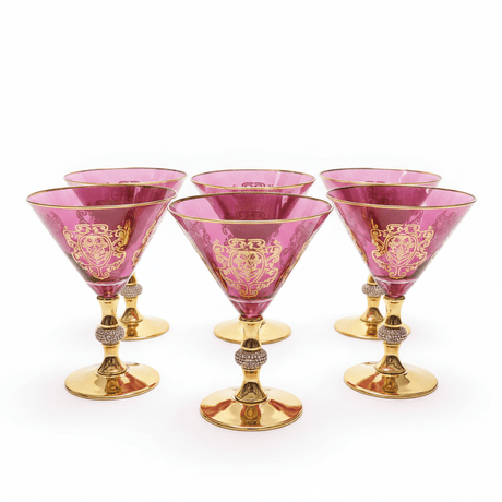 Mayflower 6-Piece Luxury Wine Glass Set - Pink & Gold - 15×12 cm - Al Kabayel Discount CentreMayflower 6-Piece Luxury Wine Glass Set - Pink & Gold - 15×12 cmDrinkware SetsMAYFLOWERAl Kabayel Discount Centre