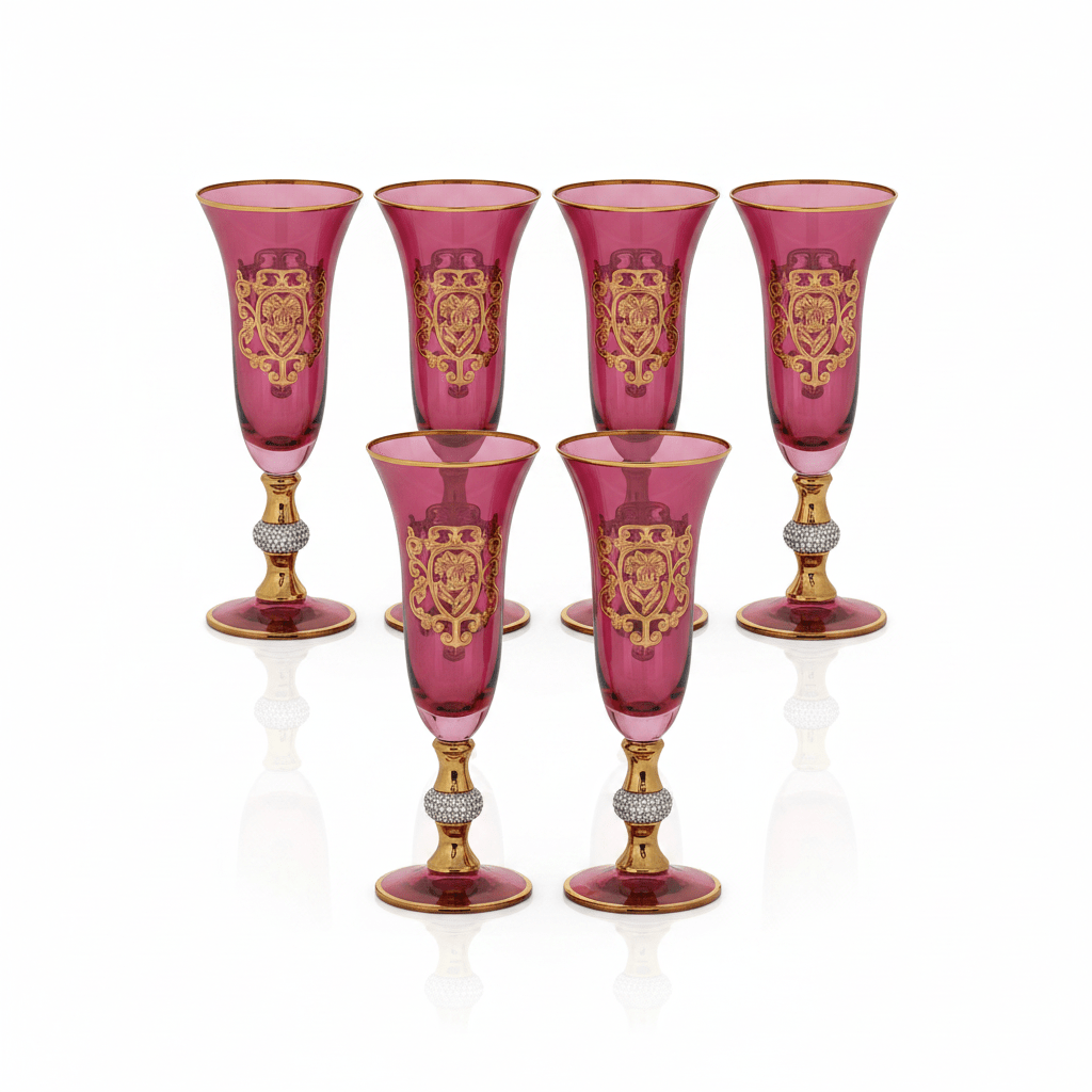 Mayflower 6-Piece Stem Glass Set - Ruby & Gold - 20×7 cm - Al Kabayel Discount CentreMayflower 6-Piece Stem Glass Set - Ruby & Gold - 20×7 cmDrinkware SetsMAYFLOWERAl Kabayel Discount Centre