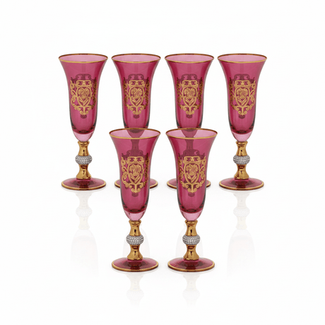 Mayflower 6-Piece Stem Glass Set - Ruby & Gold - 20×7 cm - Al Kabayel Discount CentreMayflower 6-Piece Stem Glass Set - Ruby & Gold - 20×7 cmDrinkware SetsMAYFLOWERAl Kabayel Discount Centre