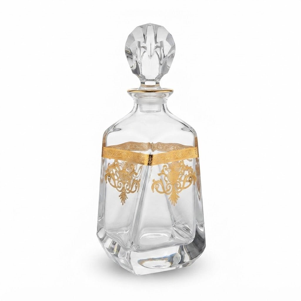 Mayflower 7 Pcs Crystal Glass Decanter Set – 1 Decanter & 6 Glasses - Gold Baroque Motif - Al Kabayel Discount CentreMayflower 7 Pcs Crystal Glass Decanter Set – 1 Decanter & 6 Glasses - Gold Baroque MotifDrinkware SetsMAYFLOWERAl Kabayel Discount Centre