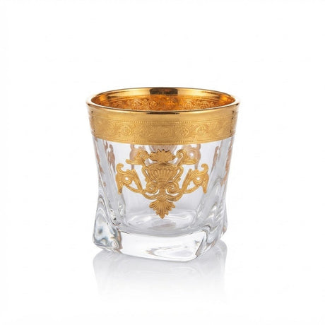 Mayflower 7 Pcs Crystal Glass Decanter Set – 1 Decanter & 6 Glasses - Gold Baroque Motif - Al Kabayel Discount CentreMayflower 7 Pcs Crystal Glass Decanter Set – 1 Decanter & 6 Glasses - Gold Baroque MotifDrinkware SetsMAYFLOWERAl Kabayel Discount Centre