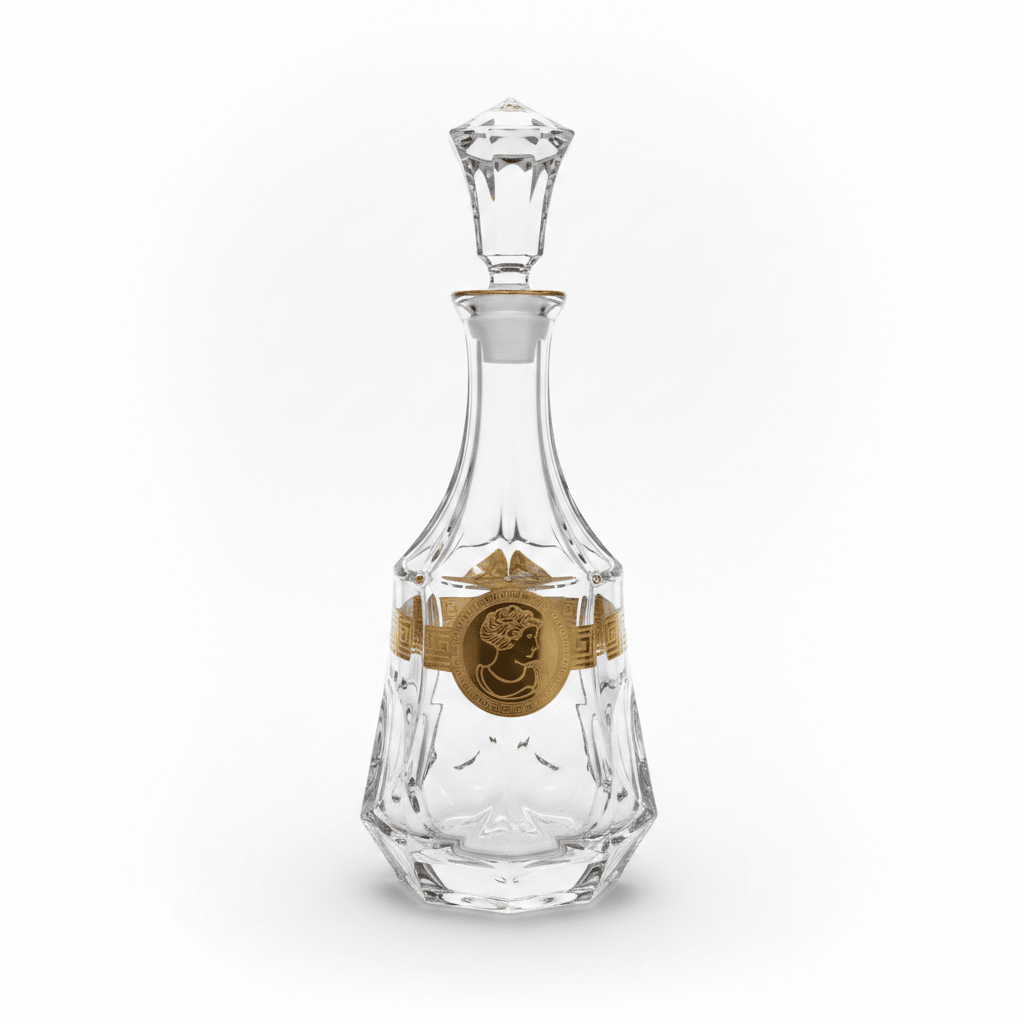Mayflower 7-Piece Crystal Glass Decanter Set - 1 Decanter & 6 Glasses - Gold Medallion Edition - Al Kabayel Discount CentreMayflower 7-Piece Crystal Glass Decanter Set - 1 Decanter & 6 Glasses - Gold Medallion EditionDrinkware SetsMAYFLOWERAl Kabayel Discount Centre