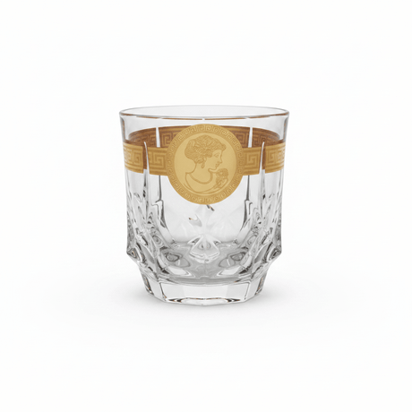 Mayflower 7-Piece Crystal Glass Decanter Set - 1 Decanter & 6 Glasses - Gold Medallion Edition - Al Kabayel Discount CentreMayflower 7-Piece Crystal Glass Decanter Set - 1 Decanter & 6 Glasses - Gold Medallion EditionDrinkware SetsMAYFLOWERAl Kabayel Discount Centre