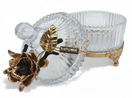 Mayflower Glass Candy Pot With Metal Holder - Al Kabayel Discount CentreMayflower Glass Candy Pot With Metal HolderBowlsMAYFLOWERAl Kabayel Discount Centre