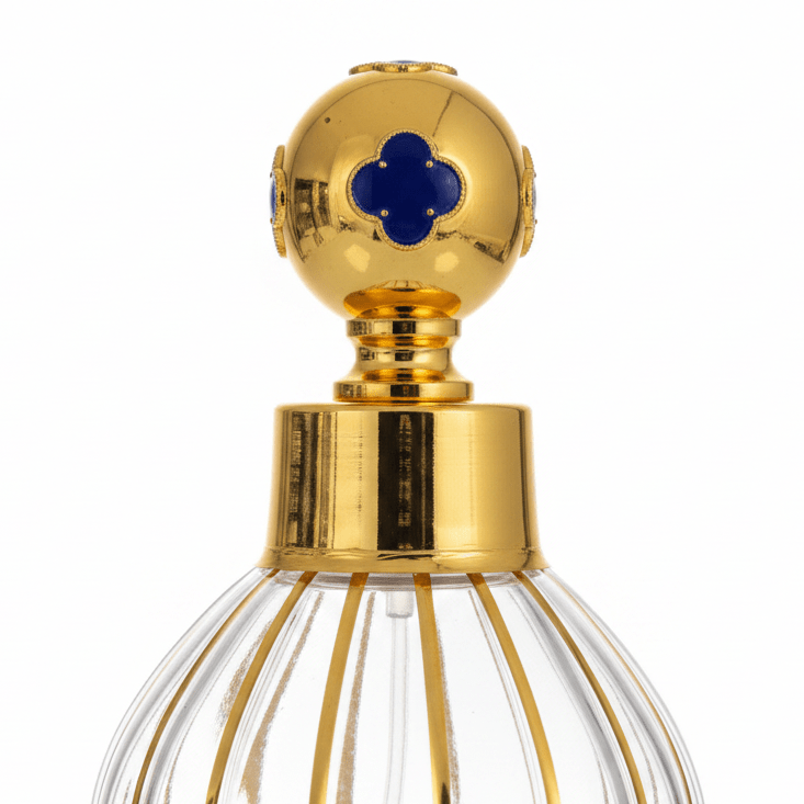 Mayflower Glass Perfume Bottle with Gold Metal Base — 200ml - Navy Blue / Red - Al Kabayel Discount CentreMayflower Glass Perfume Bottle with Gold Metal Base — 200ml - Navy Blue / RedPerfume BottlesMAYFLOWERAl Kabayel Discount Centre