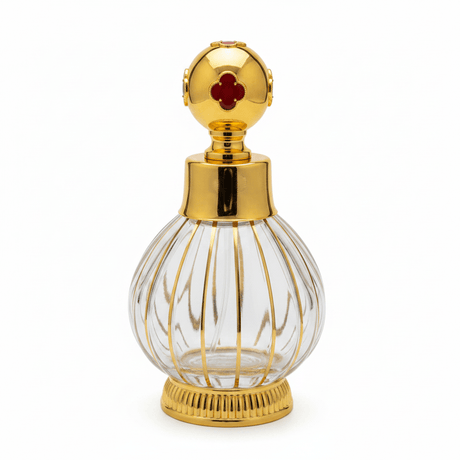 Mayflower Glass Perfume Bottle with Gold Metal Base — 200ml - Navy Blue / Red - Al Kabayel Discount CentreMayflower Glass Perfume Bottle with Gold Metal Base — 200ml - Navy Blue / RedPerfume BottlesMAYFLOWERAl Kabayel Discount Centre