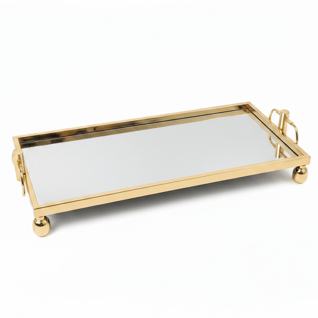 Mayflower Polished Gold-Plated Metal & Mirror Glass Rectangular Serving Tray 60×25cm / 90×25cm - Al Kabayel Discount CentreMayflower Polished Gold-Plated Metal & Mirror Glass Rectangular Serving Tray 60×25cm / 90×25cmServing TraysMAYFLOWERAl Kabayel Discount Centre
