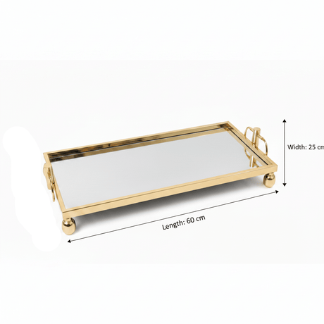 Mayflower Polished Gold-Plated Metal & Mirror Glass Rectangular Serving Tray 60×25cm / 90×25cm - Al Kabayel Discount CentreMayflower Polished Gold-Plated Metal & Mirror Glass Rectangular Serving Tray 60×25cm / 90×25cmServing TraysMAYFLOWERAl Kabayel Discount Centre
