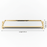 Mayflower Polished Gold-Plated Metal & Mirror Glass Rectangular Serving Tray 60×25cm / 90×25cm - Al Kabayel Discount CentreMayflower Polished Gold-Plated Metal & Mirror Glass Rectangular Serving Tray 60×25cm / 90×25cmServing TraysMAYFLOWERAl Kabayel Discount Centre