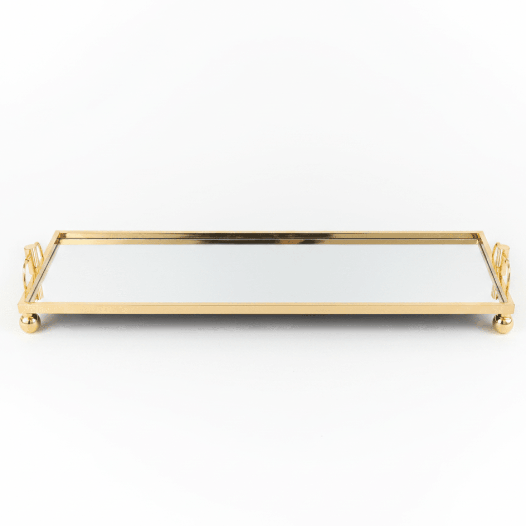 Mayflower Polished Gold-Plated Metal & Mirror Glass Rectangular Serving Tray 60×25cm / 90×25cm - Al Kabayel Discount CentreMayflower Polished Gold-Plated Metal & Mirror Glass Rectangular Serving Tray 60×25cm / 90×25cmServing TraysMAYFLOWERAl Kabayel Discount Centre