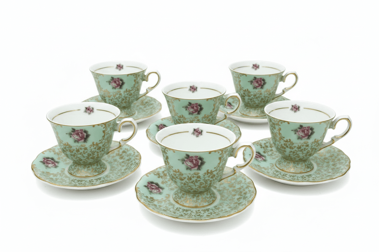 Mayflower Porcelain Cup & Saucer Set Green – 6 Pcs | 125ml - Al Kabayel Discount CentreMayflower Porcelain Cup & Saucer Set Green – 6 Pcs | 125mlTea SetsMAYFLOWERAl Kabayel Discount Centre