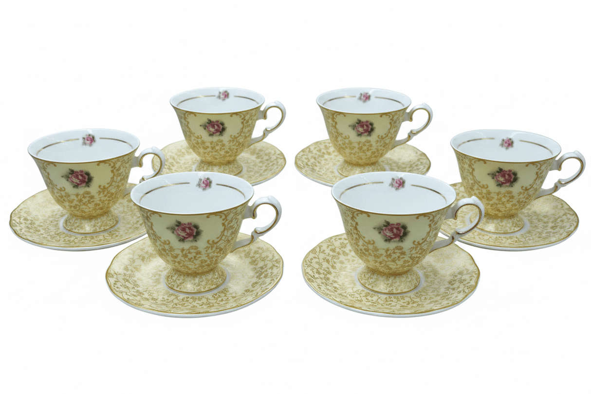 Mayflower Porcelain Cup & Saucer Set Yellow – 6 Pcs | 125ml - Al Kabayel Discount CentreMayflower Porcelain Cup & Saucer Set Yellow – 6 Pcs | 125mlTea SetsMAYFLOWERAl Kabayel Discount Centre