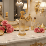 Mayflower Ribbed Crystal Glass Perfume Bottle with Ornate Gold Metal Base — 250ml - Al Kabayel Discount CentreMayflower Ribbed Crystal Glass Perfume Bottle with Ornate Gold Metal Base — 250mlPerfume BottlesMAYFLOWERAl Kabayel Discount Centre