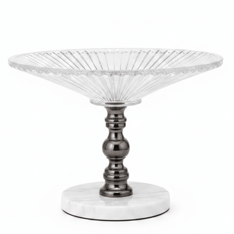 Mayflower Round Glass Fruit Bowl with White Marble Base | 24×18 cm - Al Kabayel Discount CentreMayflower Round Glass Fruit Bowl with White Marble Base | 24×18 cmBowlsMAY FLOWERAl Kabayel Discount Centre