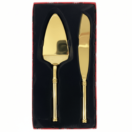 MayFlower Stainless Steel Gold Finish Cake Server Set Durable Cake Knife and Server Set for Home and Bakery Use – 2 Pieces 26 cm - Al Kabayel Discount CentreMayFlower Stainless Steel Gold Finish Cake Server Set Durable Cake Knife and Server Set for Home and Bakery Use – 2 Pieces 26 cmKnife & Knife SetsMAYFLOWERAl Kabayel Discount Centre