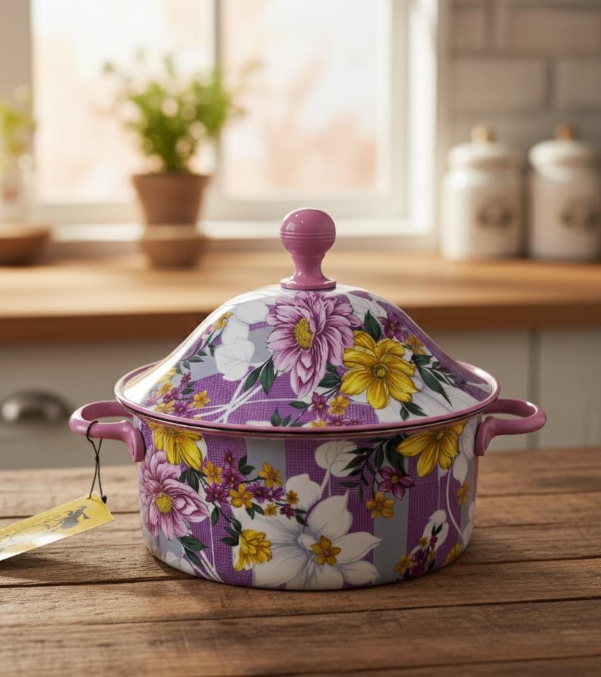 MayFlower Stainless Steel Hot Pot 1500ml – Violet Floral Design, Thermal Food Serving Container - Al Kabayel Discount CentreMayFlower Stainless Steel Hot Pot 1500ml – Violet Floral Design, Thermal Food Serving ContainerCasserolesMAYFLOWERAl Kabayel Discount Centre