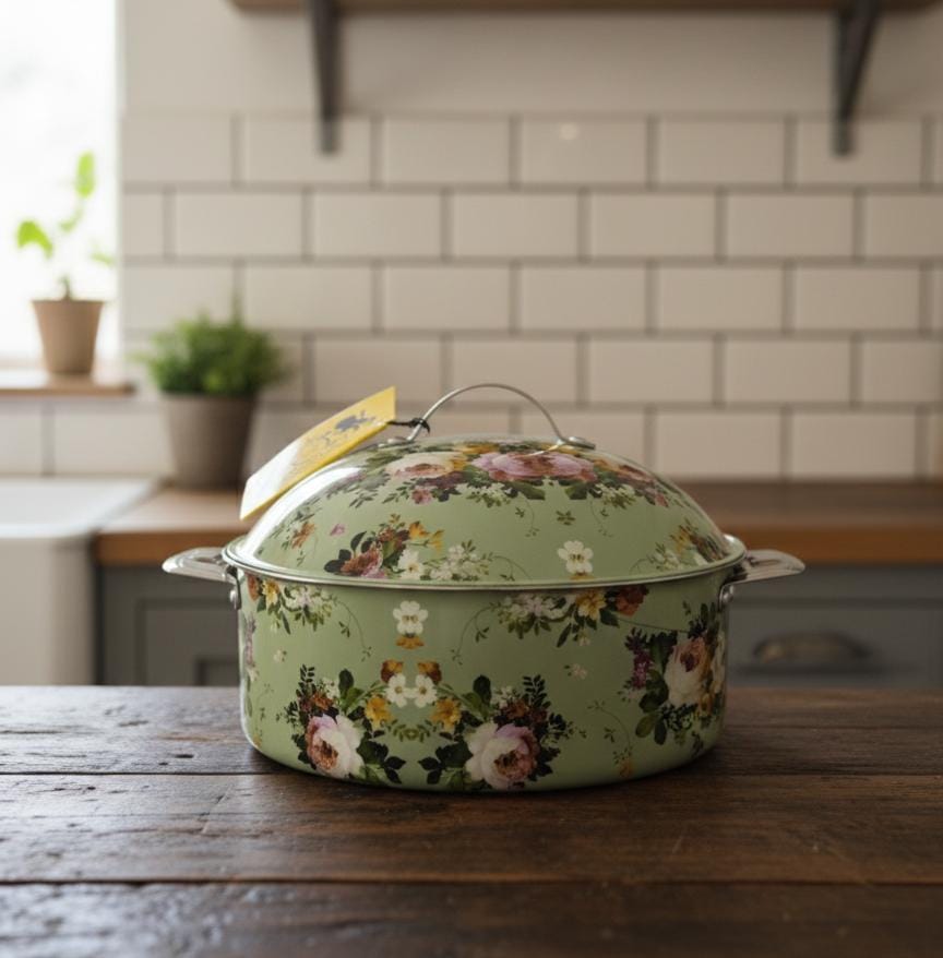 MayFlower Stainless Steel Hot Pot 2500ml – Pista Green Floral Design, Insulated Serving Bowl - Al Kabayel Discount CentreMayFlower Stainless Steel Hot Pot 2500ml – Pista Green Floral Design, Insulated Serving BowlCasserolesMAYFLOWERAl Kabayel Discount Centre