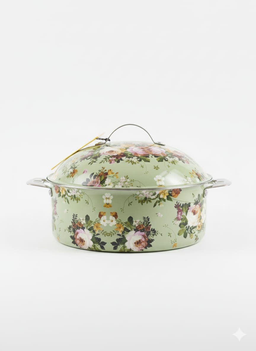 MayFlower Stainless Steel Hot Pot 2500ml – Pista Green Floral Design, Insulated Serving Bowl - Al Kabayel Discount CentreMayFlower Stainless Steel Hot Pot 2500ml – Pista Green Floral Design, Insulated Serving BowlCasserolesMAYFLOWERAl Kabayel Discount Centre