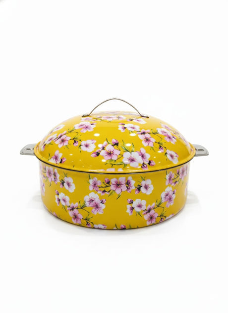 MayFlower Stainless Steel Hot Pot 2500ml – Yellow Floral Design, Insulated Food Storage Bowl - Al Kabayel Discount CentreMayFlower Stainless Steel Hot Pot 2500ml – Yellow Floral Design, Insulated Food Storage BowlCasserolesMAYFLOWERAl Kabayel Discount Centre