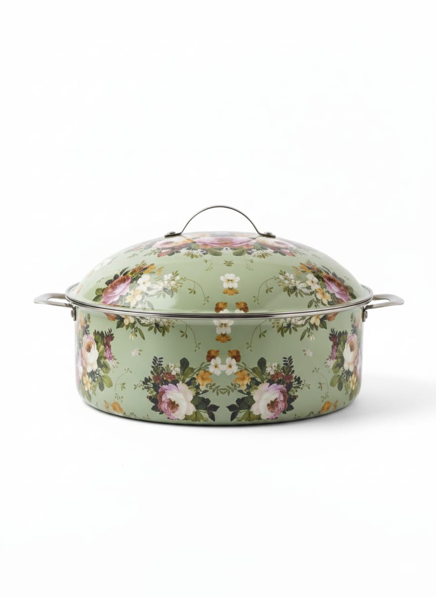 MayFlower Stainless Steel Hot Pot 5000ml – Pista Green Floral Pattern, Large Capacity Food Warmer - Al Kabayel Discount CentreMayFlower Stainless Steel Hot Pot 5000ml – Pista Green Floral Pattern, Large Capacity Food WarmerCasserolesMAYFLOWERAl Kabayel Discount Centre