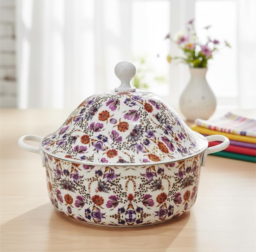 MayFlower Stainless Steel Hot Pot 5000ml – White Floral Design, Large Insulated Casserole Dish - Al Kabayel Discount CentreMayFlower Stainless Steel Hot Pot 5000ml – White Floral Design, Large Insulated Casserole DishCasserolesMAYFLOWERAl Kabayel Discount Centre
