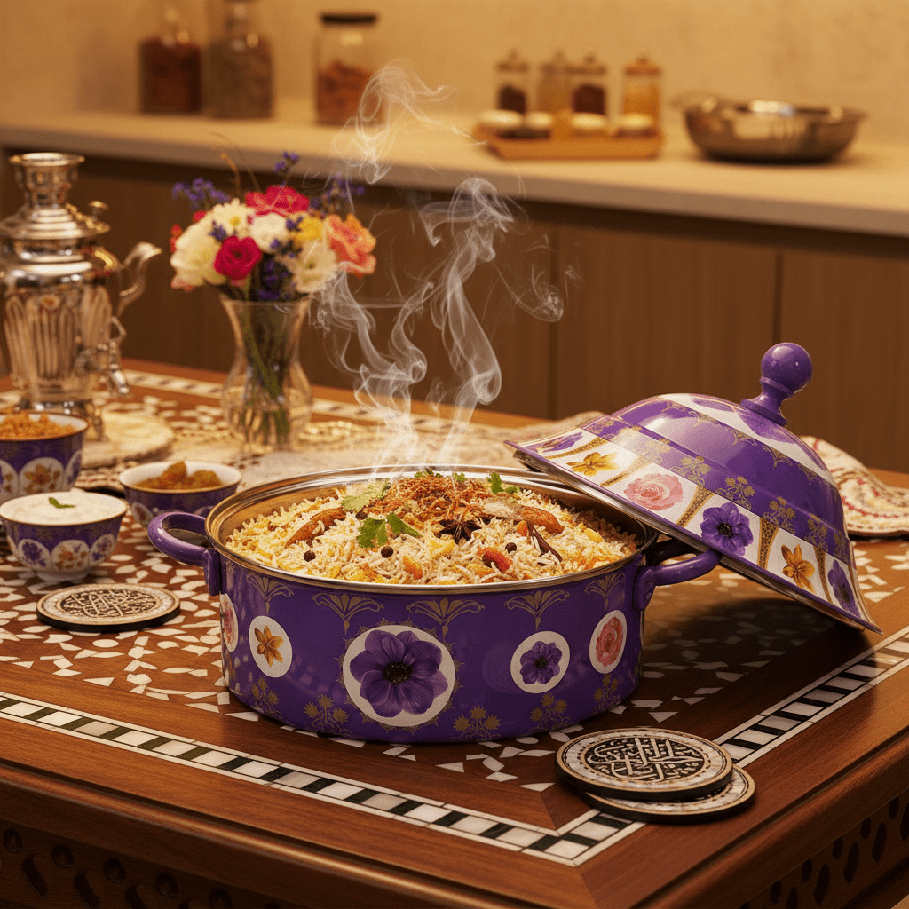 Mayflower Stainless Steel Insulated Hotpot with Elegant Purple Floral Design Ideal for Large Family Meals 5000 ml - Al Kabayel Discount CentreMayflower Stainless Steel Insulated Hotpot with Elegant Purple Floral Design Ideal for Large Family Meals 5000 mlCasserolesMAYFLOWERAl Kabayel Discount Centre