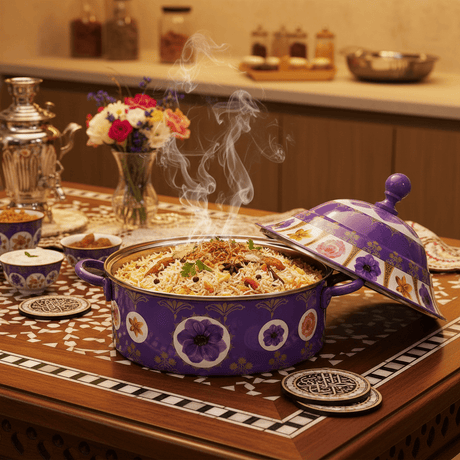Mayflower Stainless Steel Insulated Hotpot with Elegant Purple Floral Design Ideal for Large Family Meals 5000 ml - Al Kabayel Discount CentreMayflower Stainless Steel Insulated Hotpot with Elegant Purple Floral Design Ideal for Large Family Meals 5000 mlCasserolesMAYFLOWERAl Kabayel Discount Centre