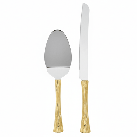 MayFlower Stainless Steel Silver with Gold Handle Cake Server Set Stylish Cake Cutting and Serving Set for Special Occasions – 2 Pieces 28 cm - Al Kabayel Discount CentreMayFlower Stainless Steel Silver with Gold Handle Cake Server Set Stylish Cake Cutting and Serving Set for Special Occasions – 2 Pieces 28 cmKnife & Knife SetsMAYFLOWERAl Kabayel Discount Centre