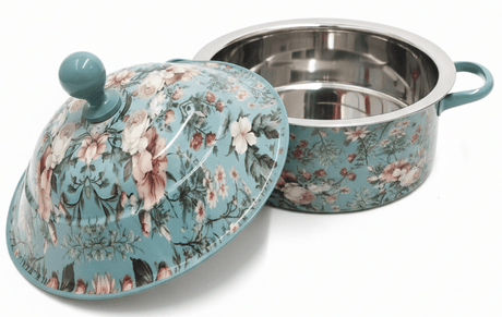 MayFlower Stainless Steel Thermal Hot Pot 5L – Green Leaf & Flower Design - Al Kabayel Discount CentreMayFlower Stainless Steel Thermal Hot Pot 5L – Green Leaf & Flower DesignCasserolesMAYFLOWERAl Kabayel Discount Centre