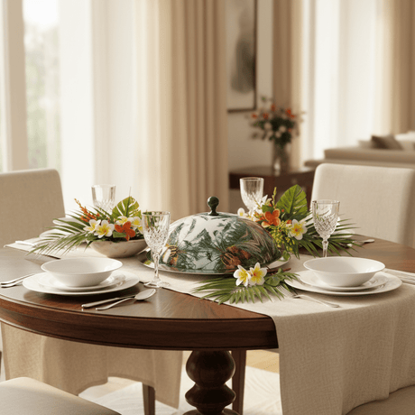 MayFlower Tropical Paradise Glass Serving Dome with Silver Base 60*60*27 CM - Al Kabayel Discount CentreMayFlower Tropical Paradise Glass Serving Dome with Silver Base 60*60*27 CMServing TraysMAYFLOWERAl Kabayel Discount Centre