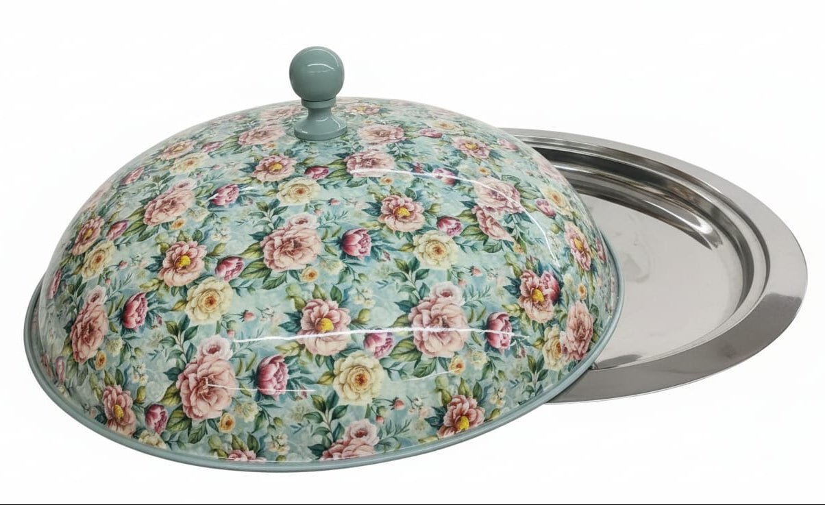 MayFlower Vintage Floral Serving Dome with Cloche Cover 60*60*27 Cm - Al Kabayel Discount CentreMayFlower Vintage Floral Serving Dome with Cloche Cover 60*60*27 CmServing TraysMAYFLOWERAl Kabayel Discount Centre