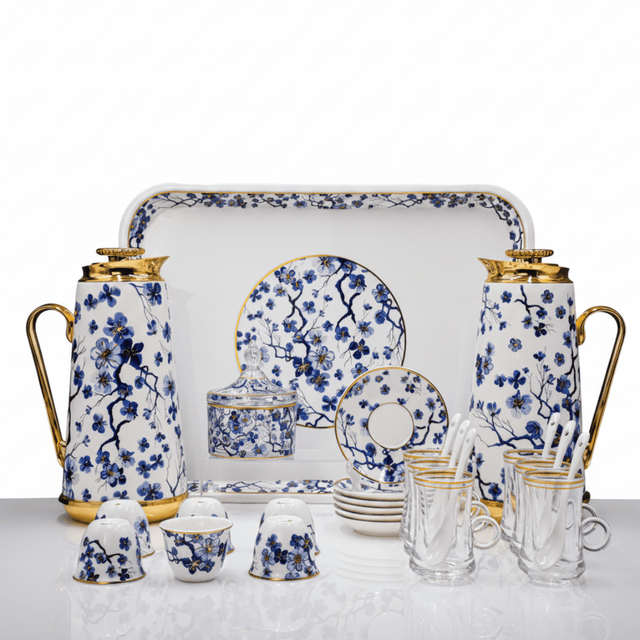 Mayflower White & Gold Decorative 29 - Piece Tea and Coffee Set with Purple Flower Artwork - Al Kabayel Discount CentreMayflower White & Gold Decorative 29 - Piece Tea and Coffee Set with Purple Flower ArtworkTea SetsMAYFLOWERAl Kabayel Discount Centre