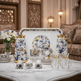 Mayflower White & Gold Elegant 29 - Piece Tea and Coffee Set with Blue Blossom Flower Design - Al Kabayel Discount CentreMayflower White & Gold Elegant 29 - Piece Tea and Coffee Set with Blue Blossom Flower DesignTea SetsMAYFLOWERAl Kabayel Discount Centre