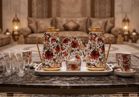 Mayflower White & Gold Luxury 29 - Piece Tea and Coffee Serving Set with Red Floral Design - Al Kabayel Discount CentreMayflower White & Gold Luxury 29 - Piece Tea and Coffee Serving Set with Red Floral DesignTea SetsMAYFLOWERAl Kabayel Discount Centre